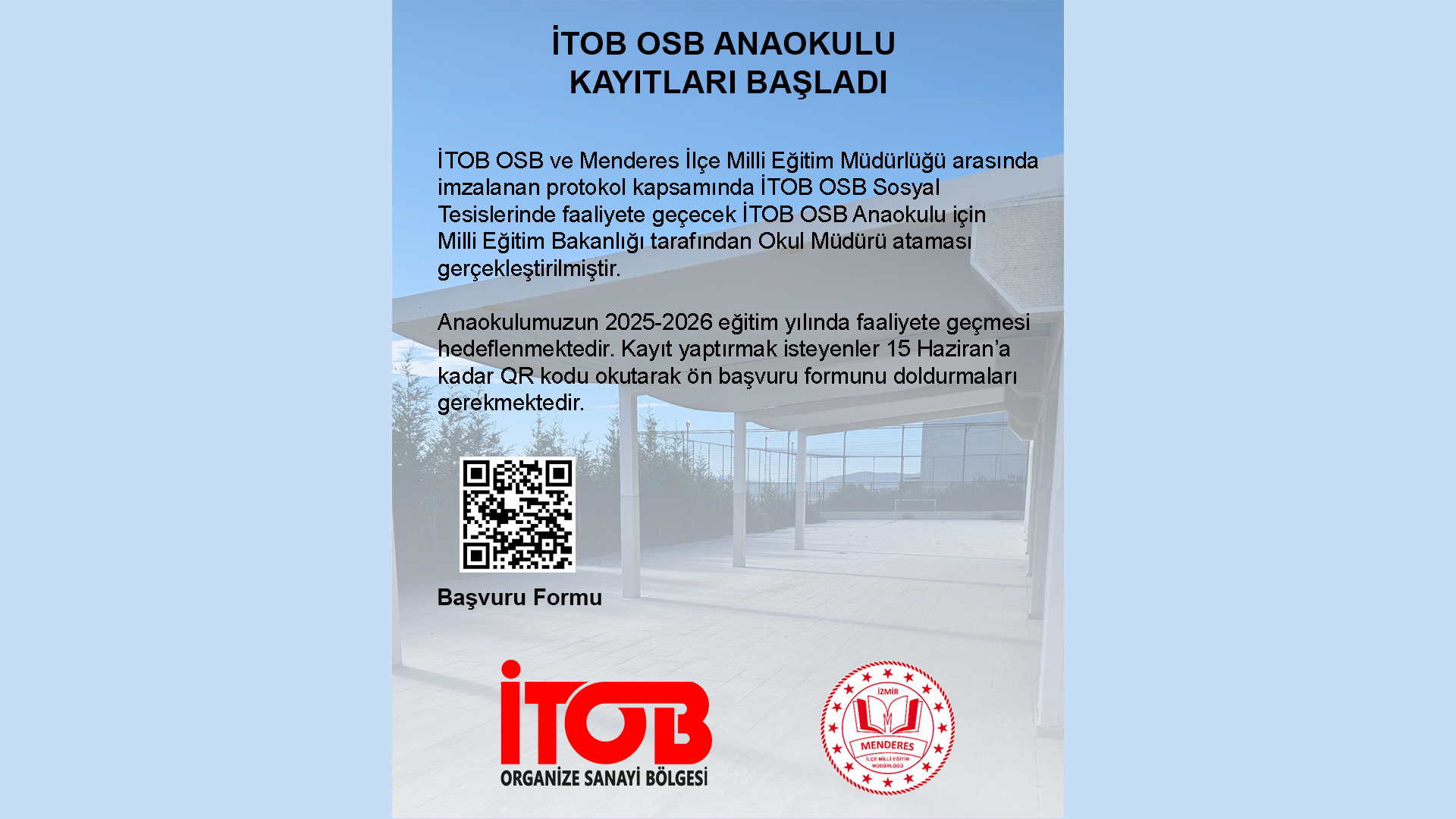 İTOB OSB Anaokulu Açılıyor – Ön Kayıtlar İçin Son Tarih: 15 Haziran
